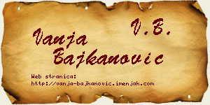 Vanja Bajkanović vizit kartica